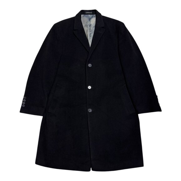 CALVIN KLEIN Wool & Cashmere Luxury Winter Casual Long Trench Pea Coat Men Large - Picture 2 of 7